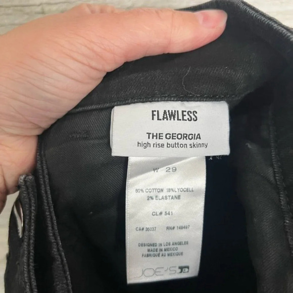 Joe's Jeans Flawless The Georgia High Rise Button Skinny black size 29 - Picture 8 of 9